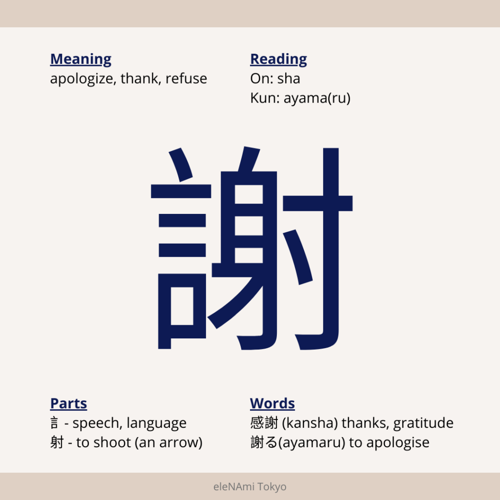 Kanji meaning 謝